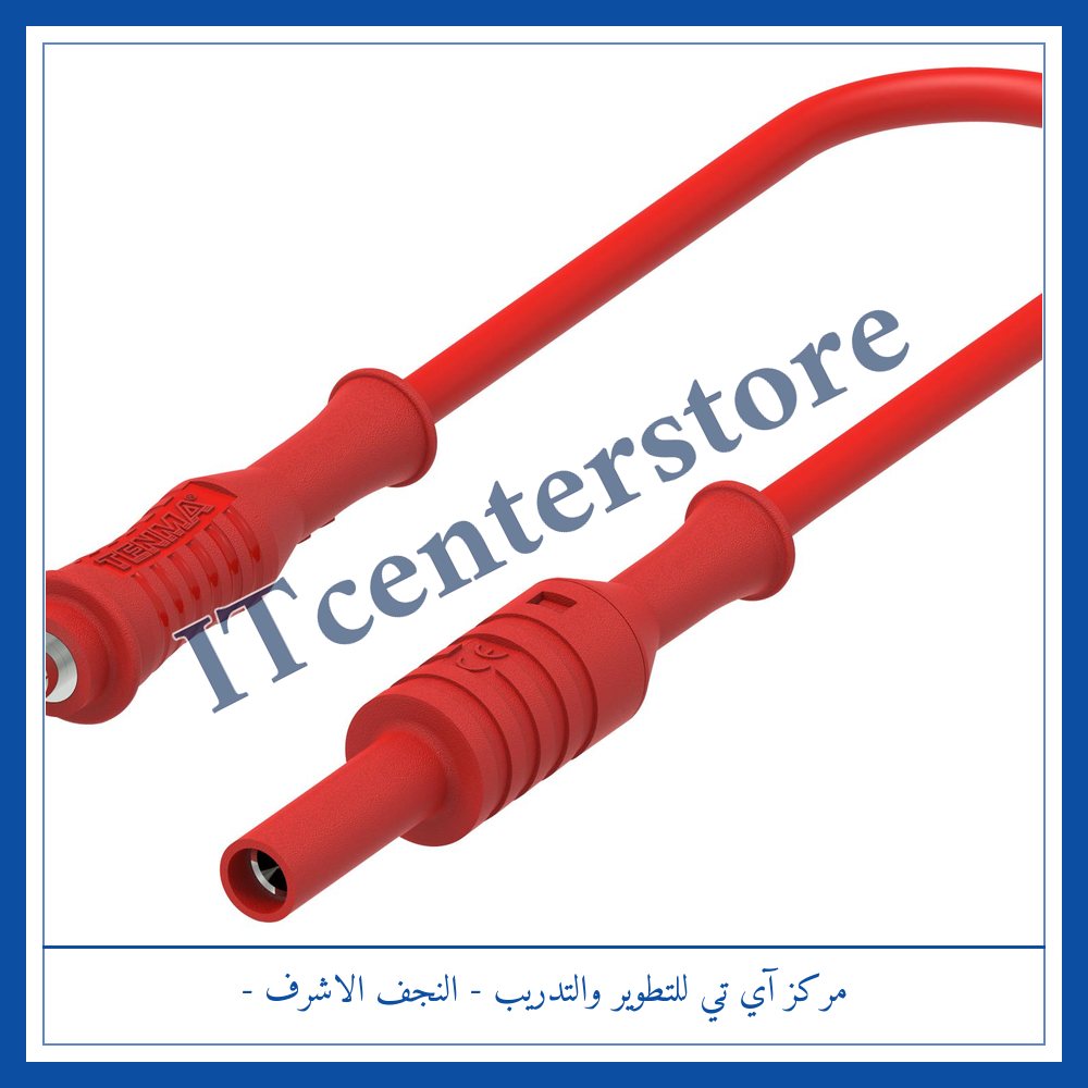 Banana Plug to Test Probe Cable Red 1m | كيبل بننا الى بروب فحص احمر 1 متر
